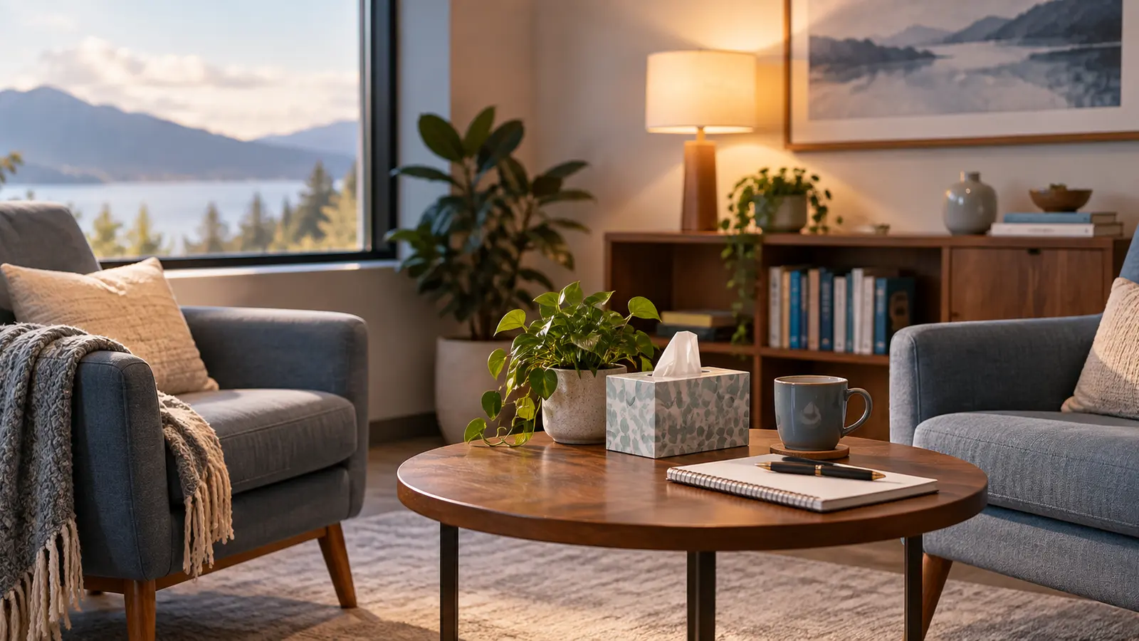 Comfortable counselling room in Langley BC for private therapy sessions